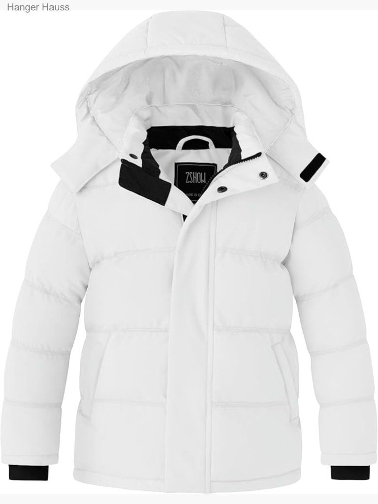 Girls Waterproof Hooded Puffer Jacket Warm Winter Coat Thick Insulated Outerwear